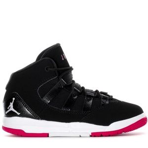 Max Aura Jordan's sz 11c blk/wht/rush PINK